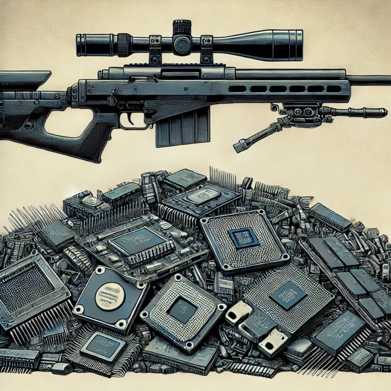Rifles and microchips for Russia (AI generated)