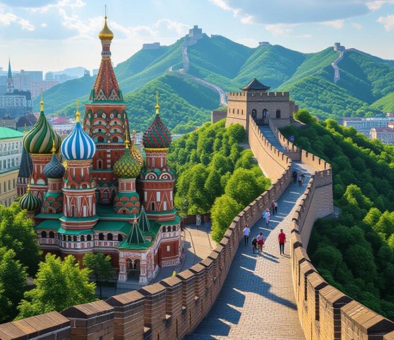 Between Moscow and China (Grok illustration)