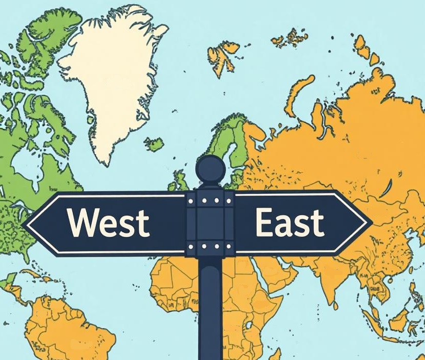 East or West? (AI generated illustration)
